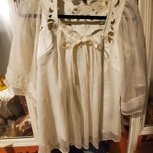 Square neckline cottagecore blouse